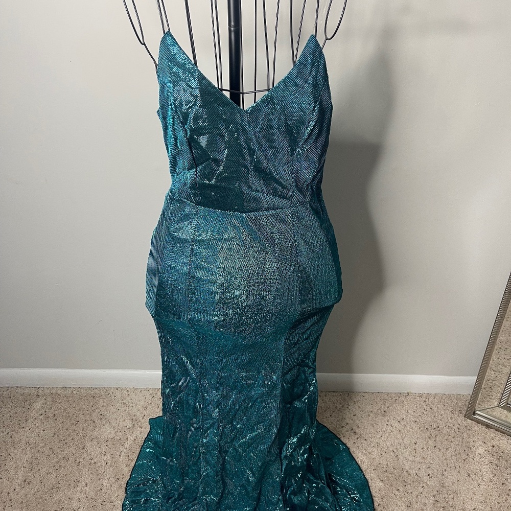 Blue Noodle Strap Dress
